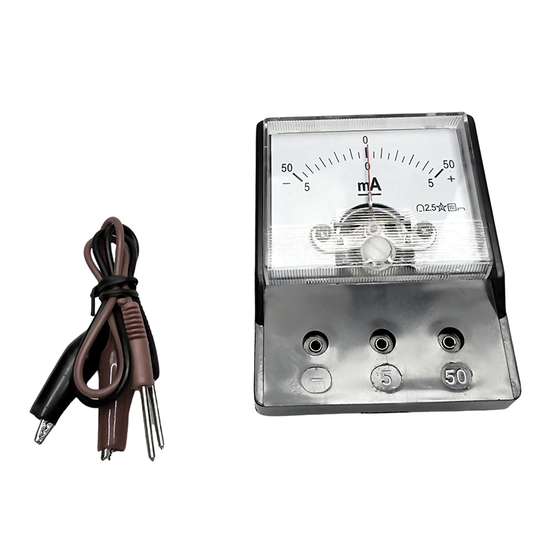 Sruth milliamiméadar DC bunscoile:-5mA-0-5mA / -50mA-0-50mA